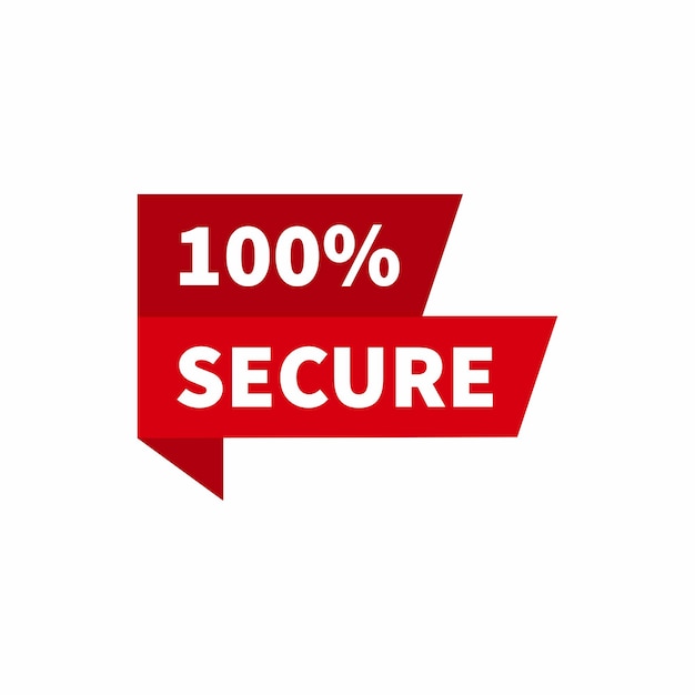 100 percent secure banner template secure ribbon label