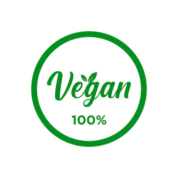 100 percent vegan label or sticker