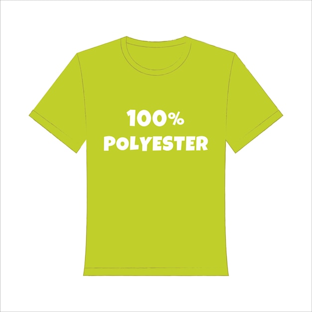 100 polyester groene t-shirt cartoon geïsoleerde vectorillustratie op witte achtergrond