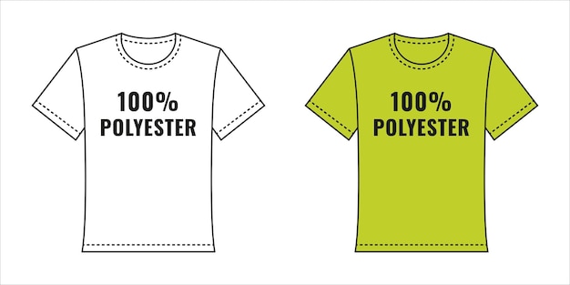 100 polyester tshirt pictogram vector afbeelding op witte achtergrond