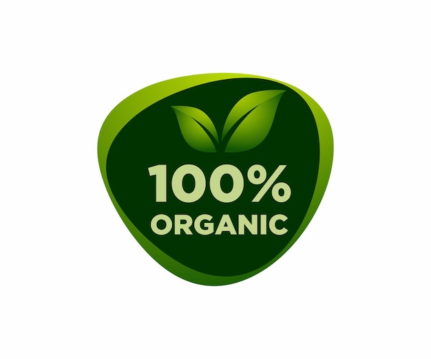 100 procent biologisch label sticker badge Vector, 100 procent biologisch vector, 100 biologisch stempel vector
