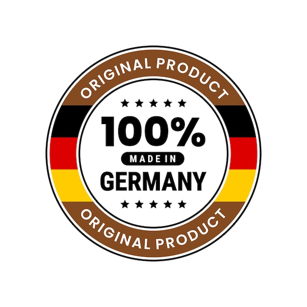 100 procent gemaakt in Duitsland icoon. originele kwaliteitslabelbadge. vectorillustratie