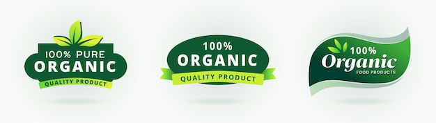 Vector 100% pure organic label certified