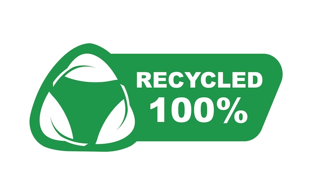 Vector 100 recycled label recycling icon ecological symbol