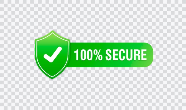 100 Secure grunge vector icon Badge or button for commerce website Sign on transparent background