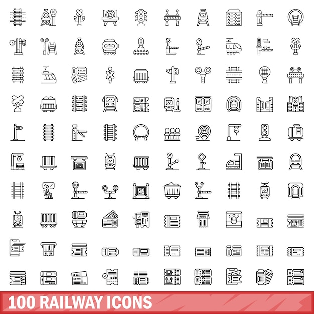 100 spoorwegpictogrammen instellen kaderstijl