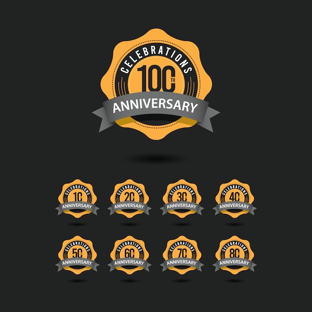 Vector 100 th anniversary celebrations vector template design illustration