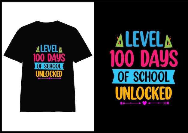 100日学校タイポグラフィTシャツデザイン、Tシャツ100日学校