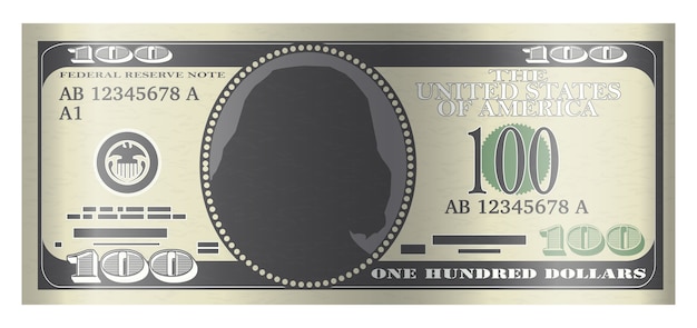 Vector 100 usd banknote vector on white background