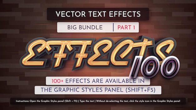 100 vector text effects graphic styles part 1