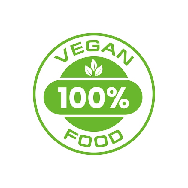 100 vegan food badge vector