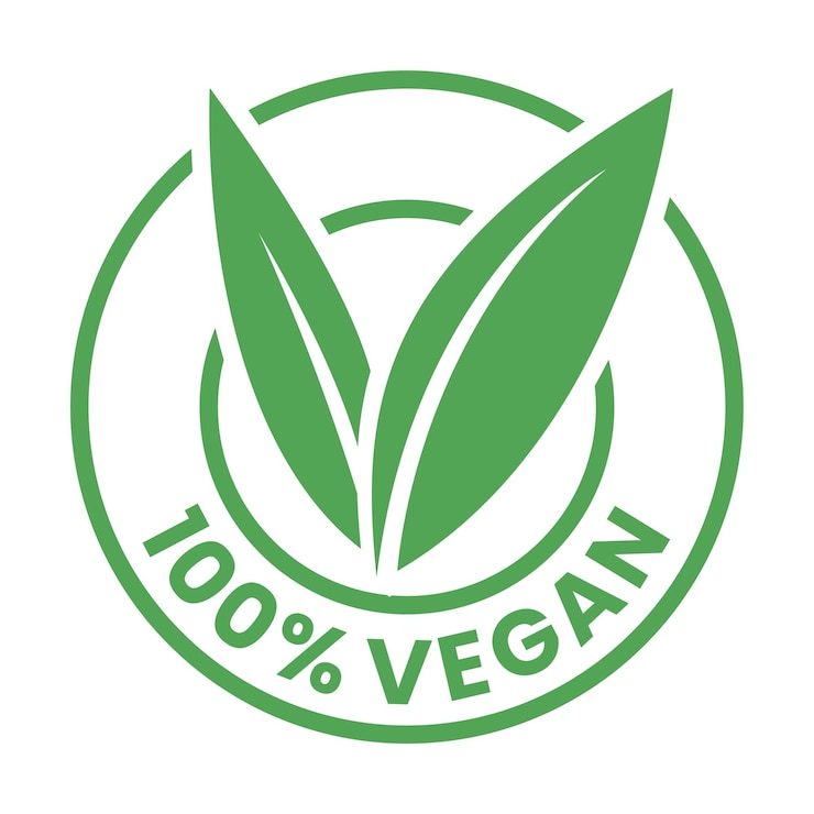 Vector 100 vegan rond pictogram met groene bladeren pictogram 5