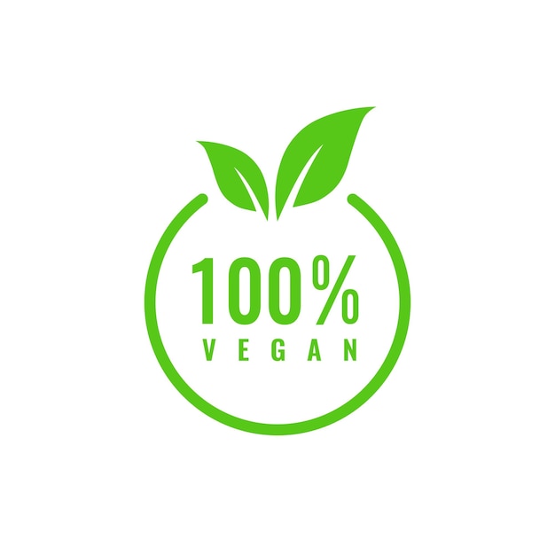 100 vegan vector logo ontwerpsjabloon