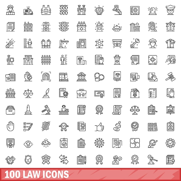 100 wet pictogrammen instellen Kaderstijl