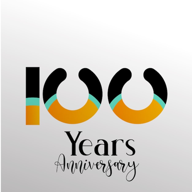 Vector 100 year anniversary logo vector template design illustration white color