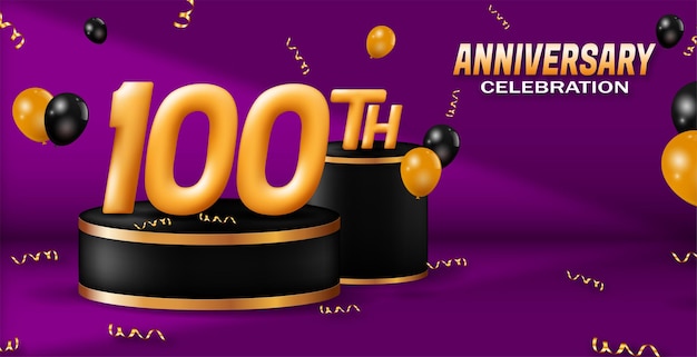 Vector 100 year celebration banner