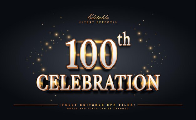 Effetto testo celebrativo di 100 anni perfetto