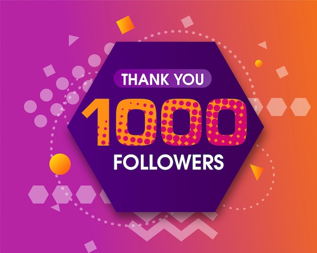 Vector 1000 followers thank you