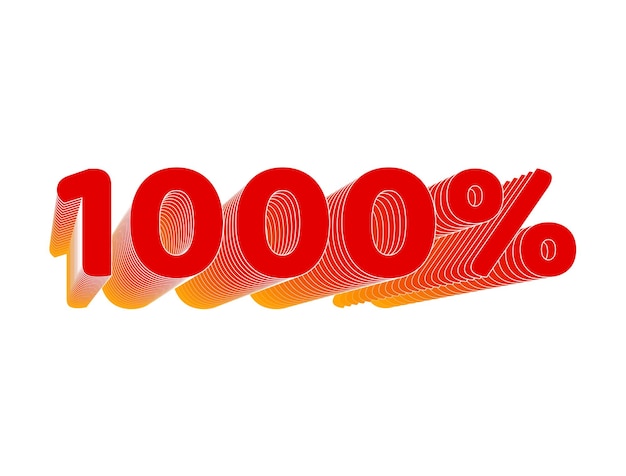 1000 percent vector icon 1000 letters on white background