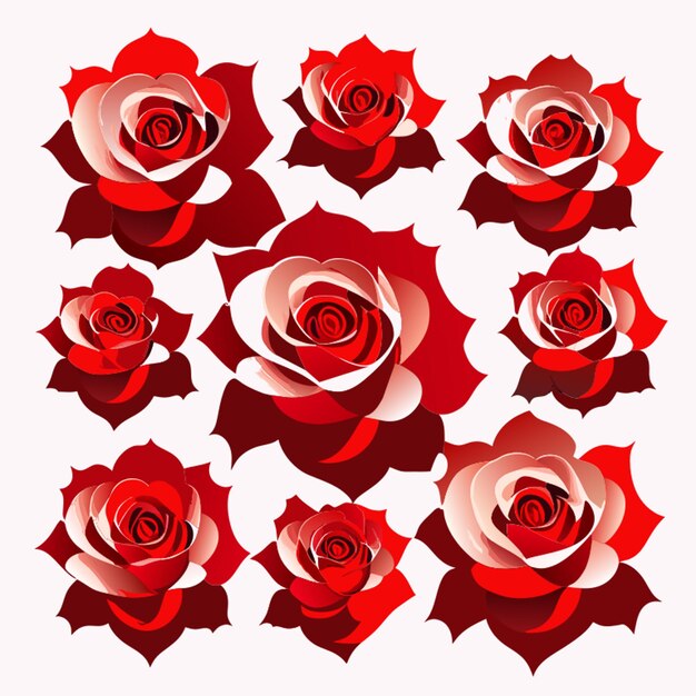 1000 small red roses on a white background