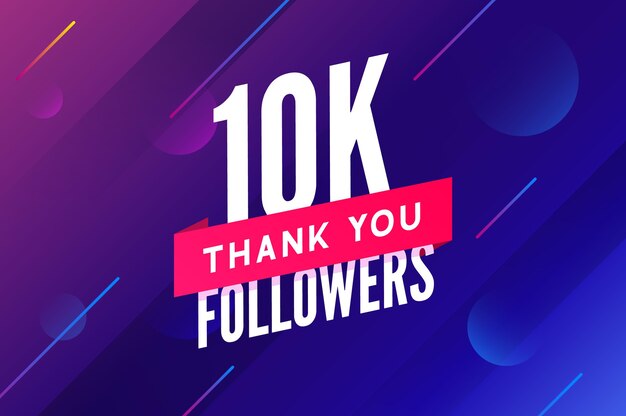 Vector 10000 followers vector greeting social card thank you followers