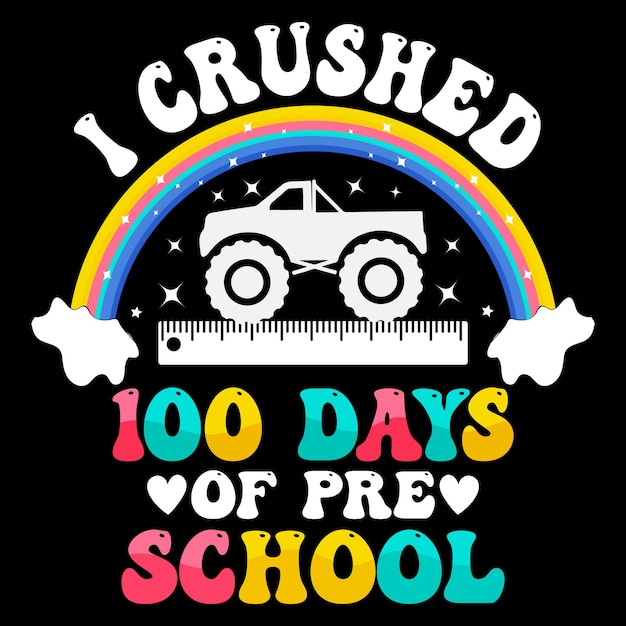 100e schooldag t-shirt, honderd dagen t-shirt ontwerp, Kleur t-shirt, Kinder T-shirt ontwerp