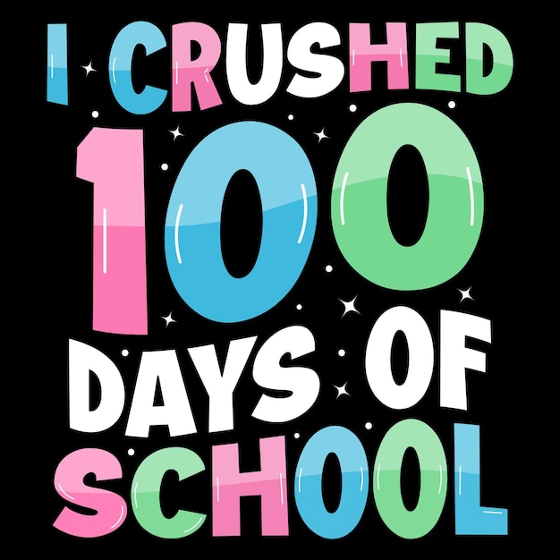 100e schooldag t-shirt, honderd dagen t-shirtontwerp, 100e dagen viering t-shirt, Kids Colo