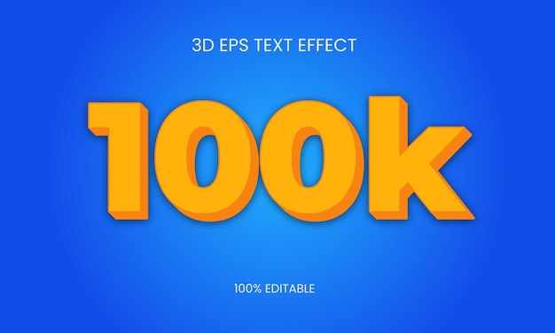 100k 3d editable text effect vector design