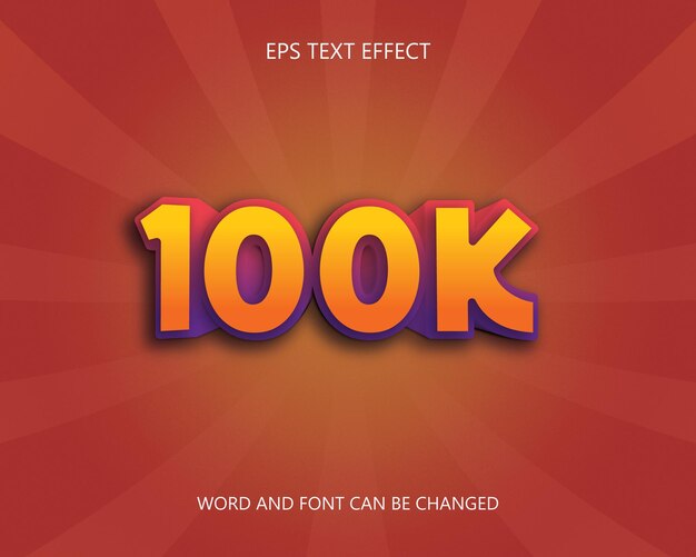 100 тыс. 3D текстовый эффект
