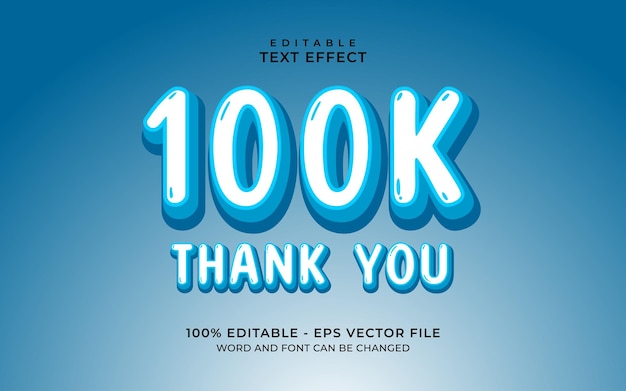 100k bedankt 3D-tekststijleffect