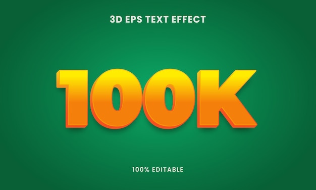 100k editable 3d style text effect