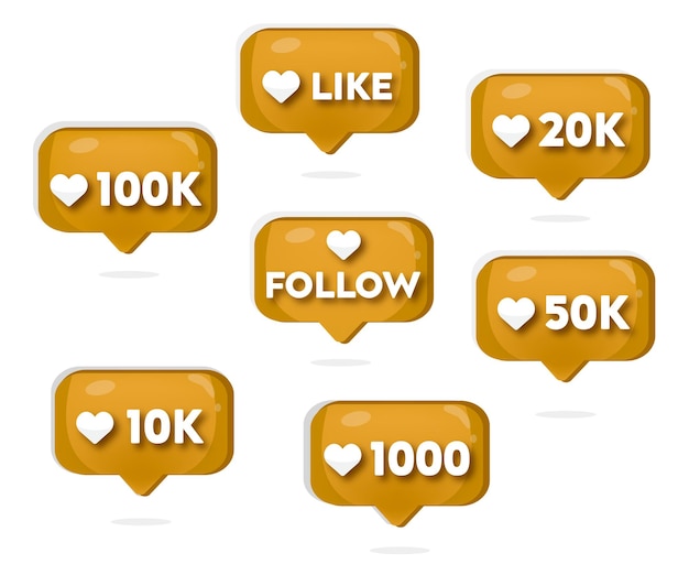 100k followers design gold  free vector