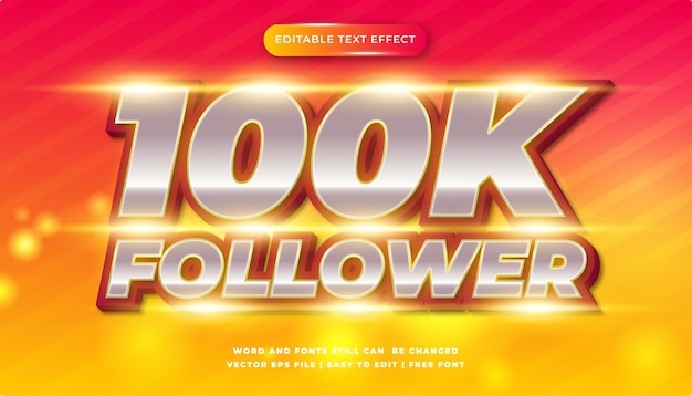 Effetto testo modificabile 100k follower 3d