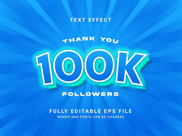 100k Followers Text Effect Design