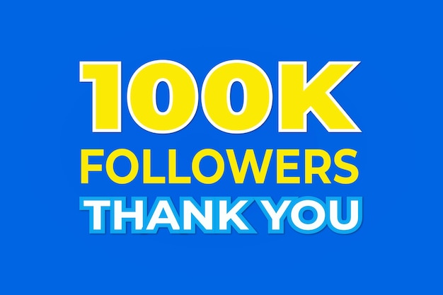 100k followers thank you