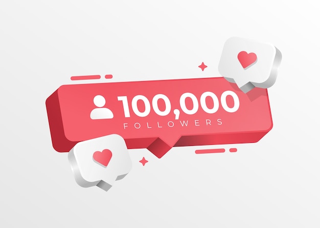 Vettore progettazione di 100k follower sui social media