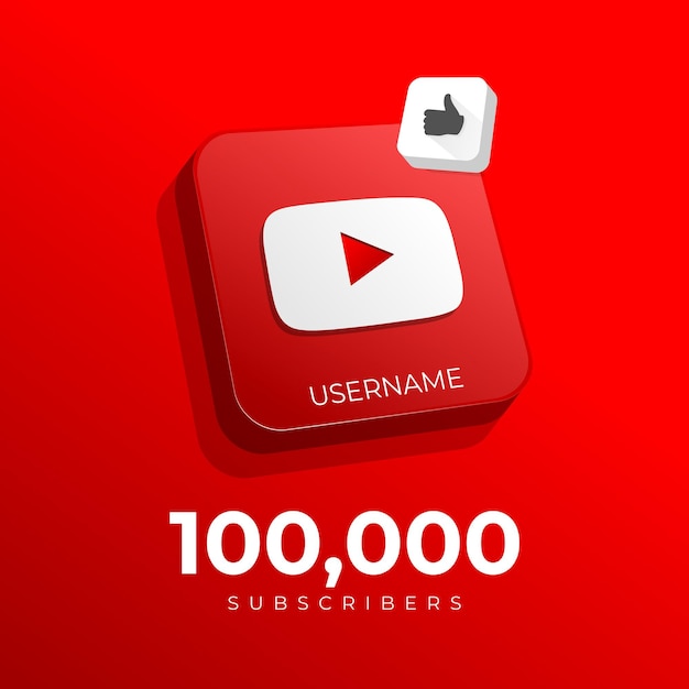 Vettore 100k abbonati sul modello di youtube per i social media