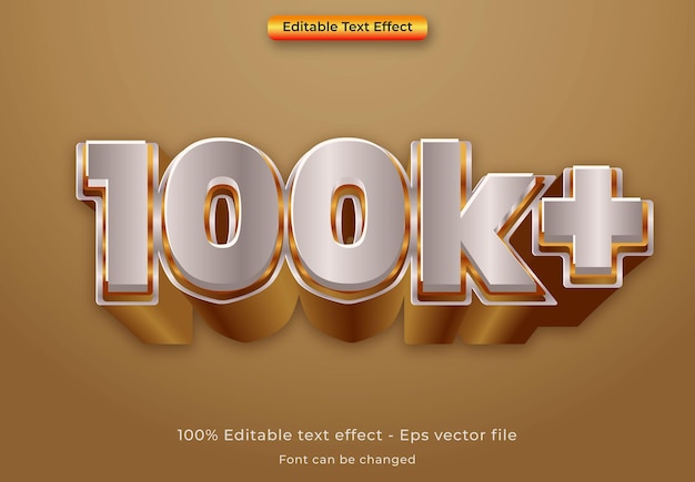 100k vector 3d editable text effect