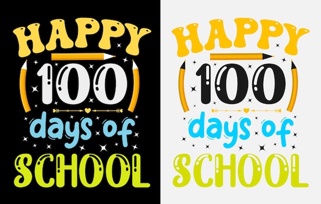 100ste dagen van school t-shirt, honderd dagen t-shirt ontwerpset