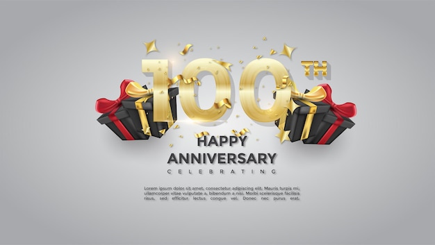 100th anniversary illustration background