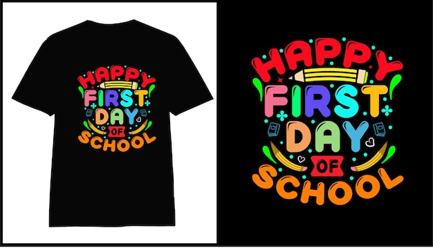 ベクトル 印刷用の学校のカラフルな t シャツ デザインのベクトルの 100 日