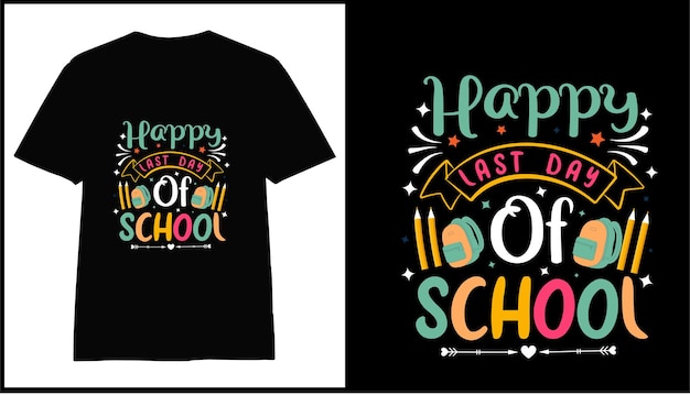 オンデマンド印刷用の学校の100日目のカラフルなTシャツデザインベクトル、