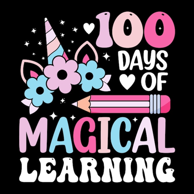 Vector 100th days of school, hundred days t-shirt design, coloring t shirt, kids t-shirt design