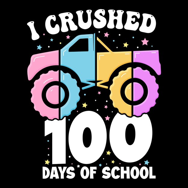 100th days of school t shirt, hundred days t shirt design, 100th days celebration t shirt, Kids Colo