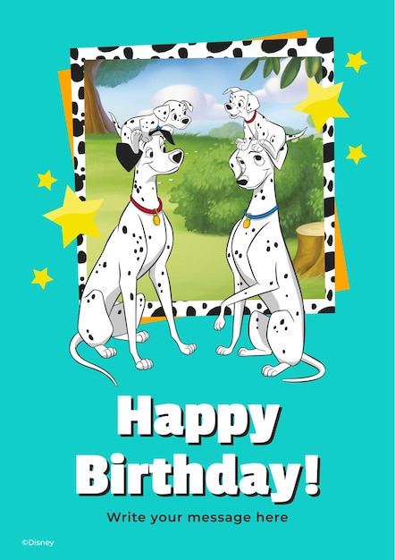 101 Dalmatians Birthday Card