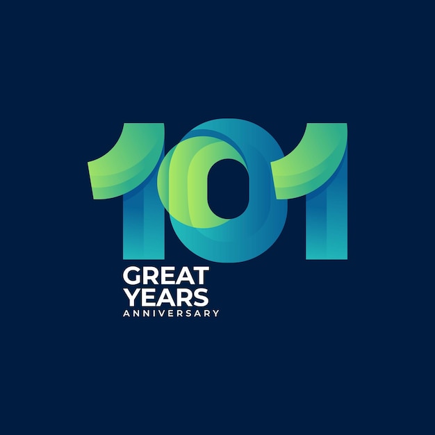 Вектор Концепция логотипа празднования 101-й годовщины