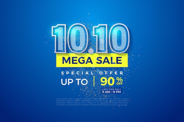 1010 sale with discount on blue background