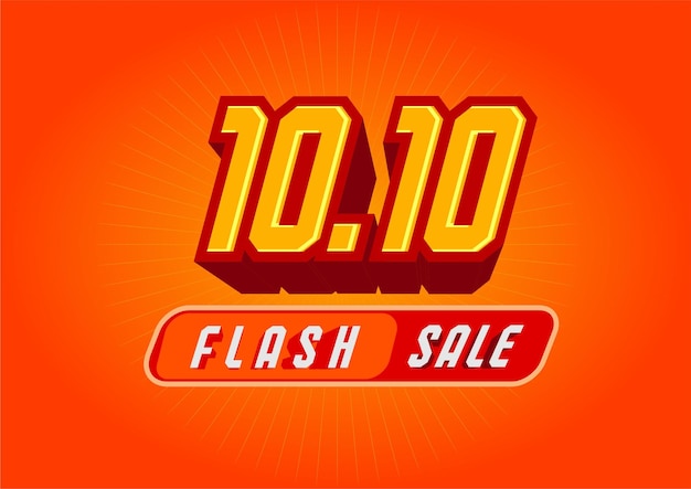 1010 sales event and promotion text with 3D effect