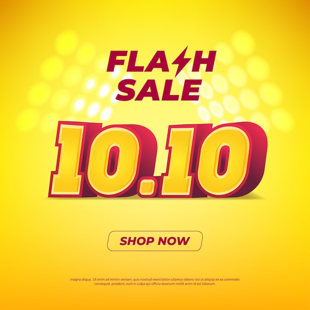 1010 쇼핑의 날 포스터 또는 배너 1010 소셜 미디어 및 웹사이트를 위한 플래시 판매 배너 템플릿 디자인