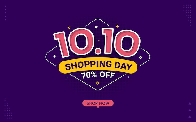1010 день покупок распродажа баннер фон для продвижения розничной торговли векторная иллюстрация